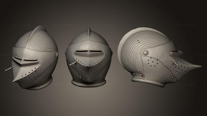 Miscellaneous figurines and statues (Medieval Helmet V, STKR_0624) 3D models for cnc